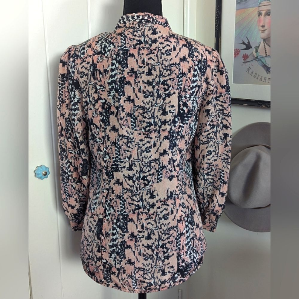 See by Chloe 100% Silk Graphic Printed Top 2 Fairygrunge Rock Glam Boho Chic - Picture 5 of 10